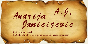 Andrija Janičijević vizit kartica